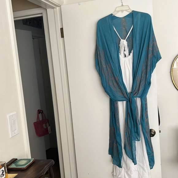 Love stitch cover up turquoise blue pretty detailing - Picture 3 of 4